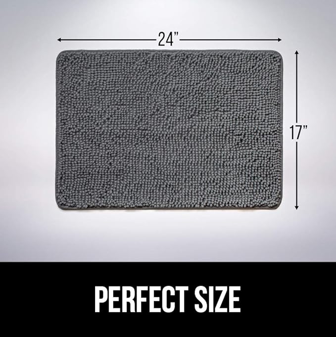 GORILLA GRIP SoakSTOPPER Dog Door Mat, Machine Washable Rug Absorbent Doormat Captures Moisture Mud Dirt, Quick Dry Soft Chenille Entryway Rugs Indoor Entrance Mats for Dog Paws, 24x17 Beige Ivory