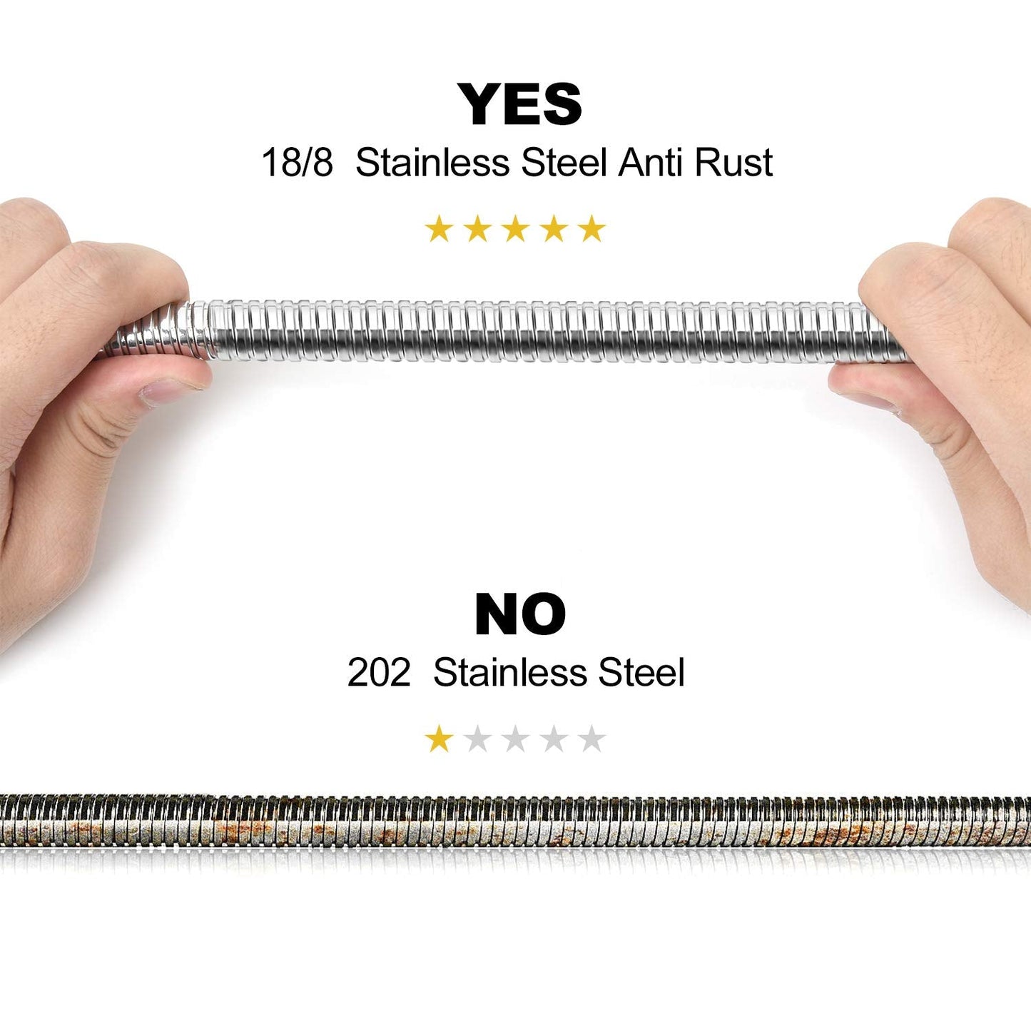 Blissland Shower Hose, 59 Inches Long Stainless Steel Handheld Shower Head Hose with Brass Insert and Nut - Durable and Flexible