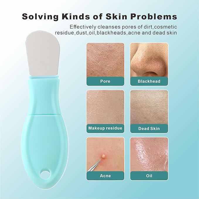 Multifunctional Face Washing Brushes,2 in 1 Pore Cleaning Brush & Blackhead Scraper,Pimple Extractor for Women Men,Face Scraper Skin Spatula,Pore Scrubber for Deep Cleansing.(Green)
