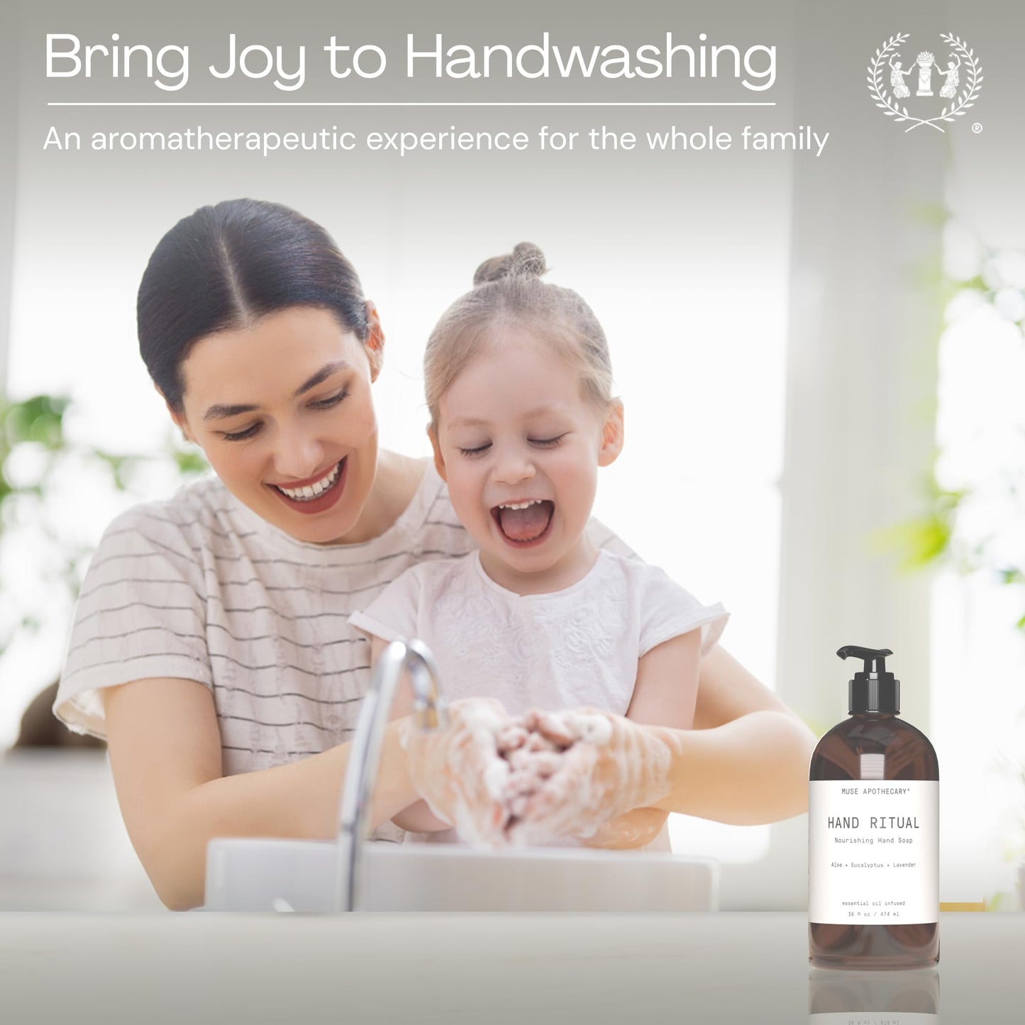 Muse Apothecary Hand Ritual - Aromatic and Nourishing Hand Soap, Infused with Aromatherapy Essential Oils - USDA Certified Biobased - 16 oz, Bergamot + French Lavender + Sandalwood, 3 Pack