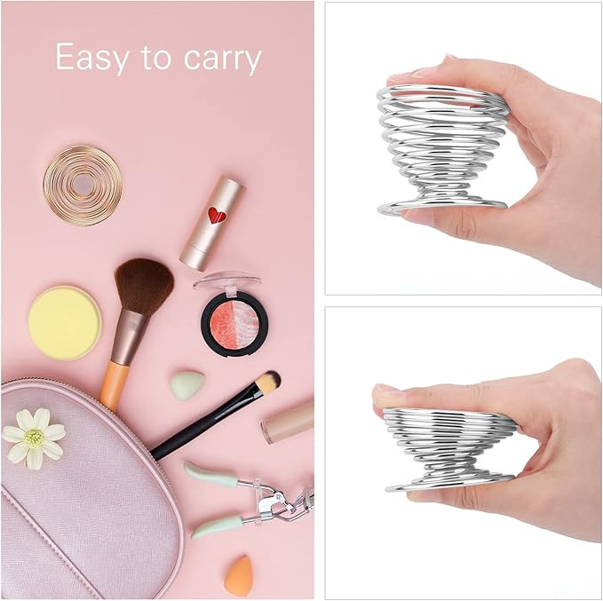 Luxspire Beauty Sponge Blender Holder, Sponge Makeup Blender Holder, Makeup Powder Puff Sponge Holder Beauty Tool Dryer Drying Rack Egg Powder Puff Display Stand - Silver