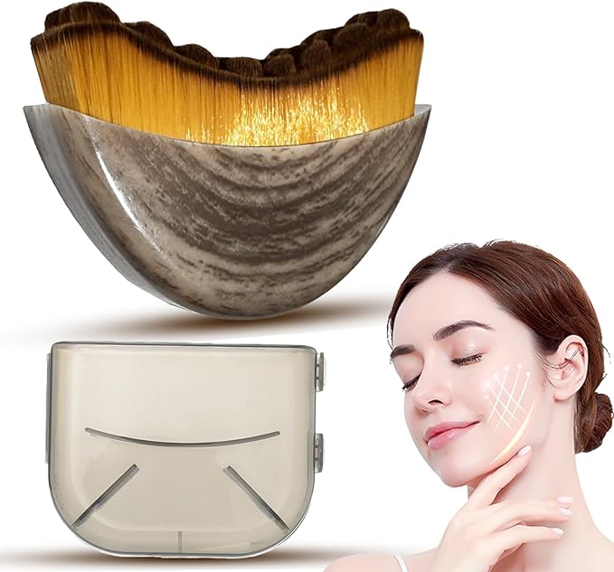 Lymphatic Contour Face Brush - Our Contour Face Brush for Lymphatic Drainage is expertly Designed to Reduce Puffiness and Awaken Your skin's Natural Radiance (Coffee Brown)