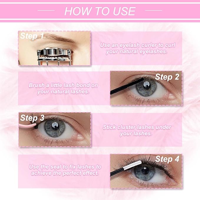 Cluster Lashes 40D D Curl Large Tray Individual Lashes DIY Eyelash Extension Supplies 0.07 Matte Black Lash Clusters Wispy Eyelash Clusters Resuale (40-0.07D, 12mm)