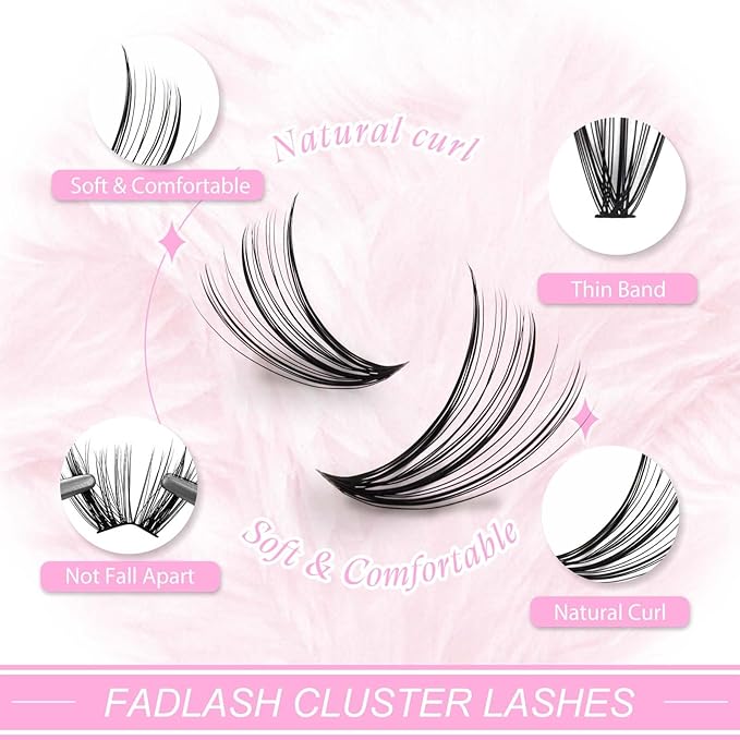 Lash Clusters Extensions 200pcs 30D Individual Cluster Lashes Mixed Tray Black Mink DIY Eyelash Extensions and Under Eyelashes Professional Makeup (30D-0.07-C, 8-16mm)