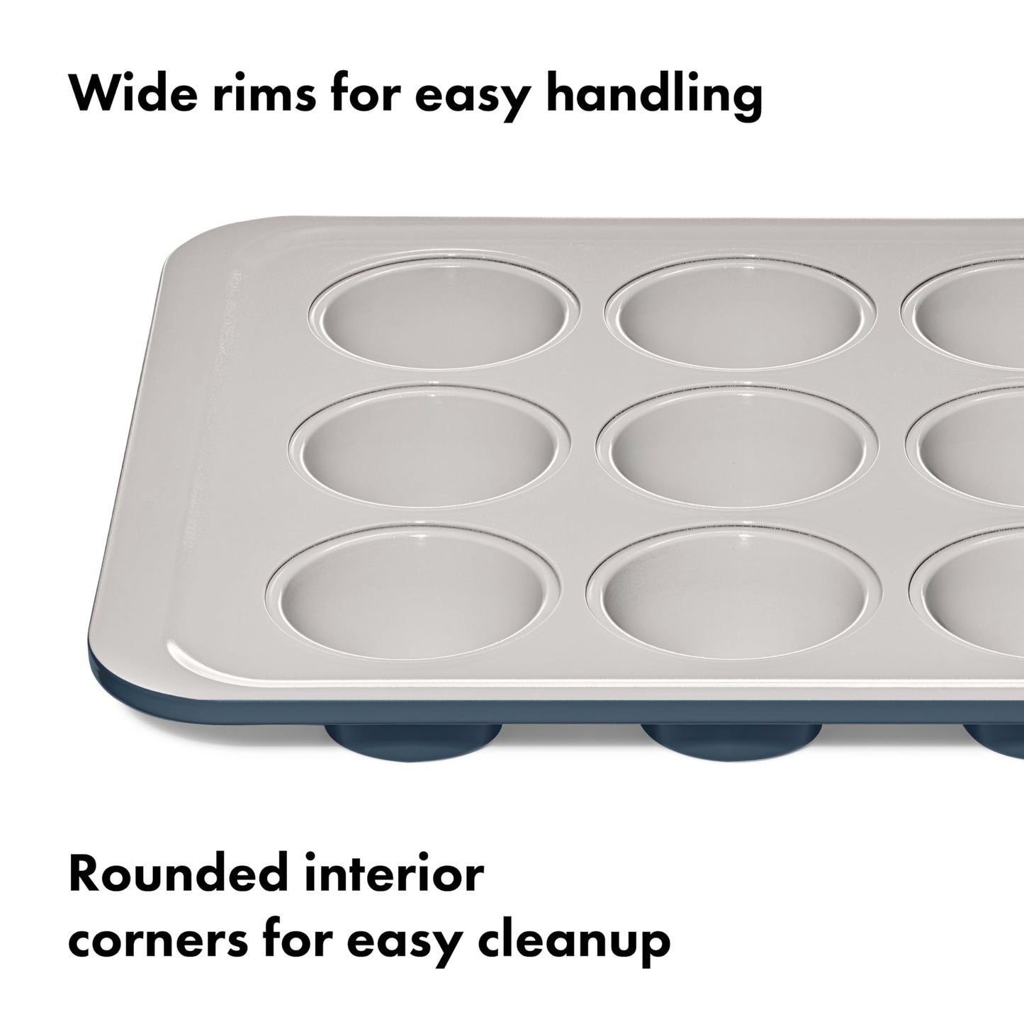 OXO Good Grips Non-Stick Pro Ceramic Coated Metal Bakeware 12 Cup Muffin Pan – Storm Blue