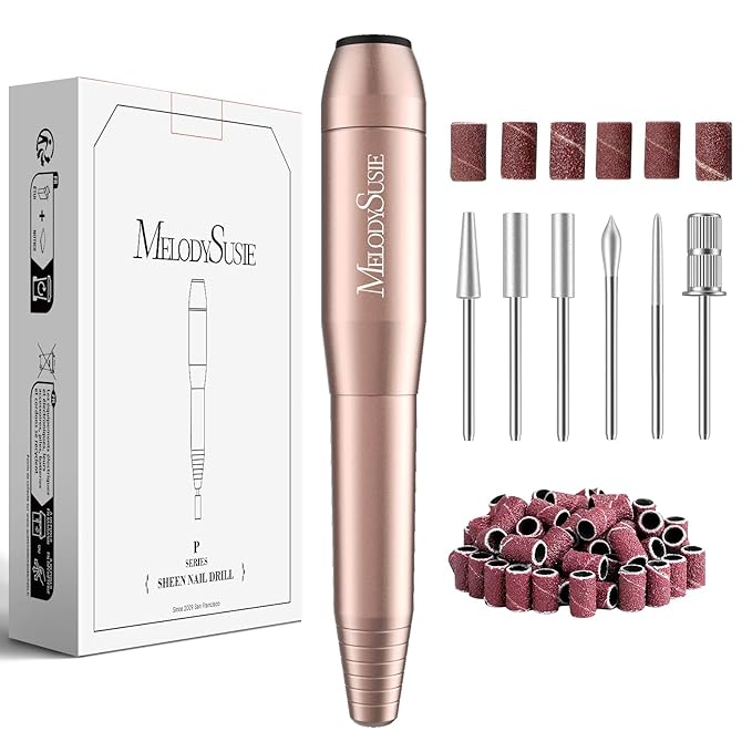 MelodySusie Pen-Shaped Portable USB Nail Drill, PC120I 20000RPM Electric Nail File with Compact Design for All Nail Care, Manicure Polishing, Shaping & Gel Removal at Home for Beginners