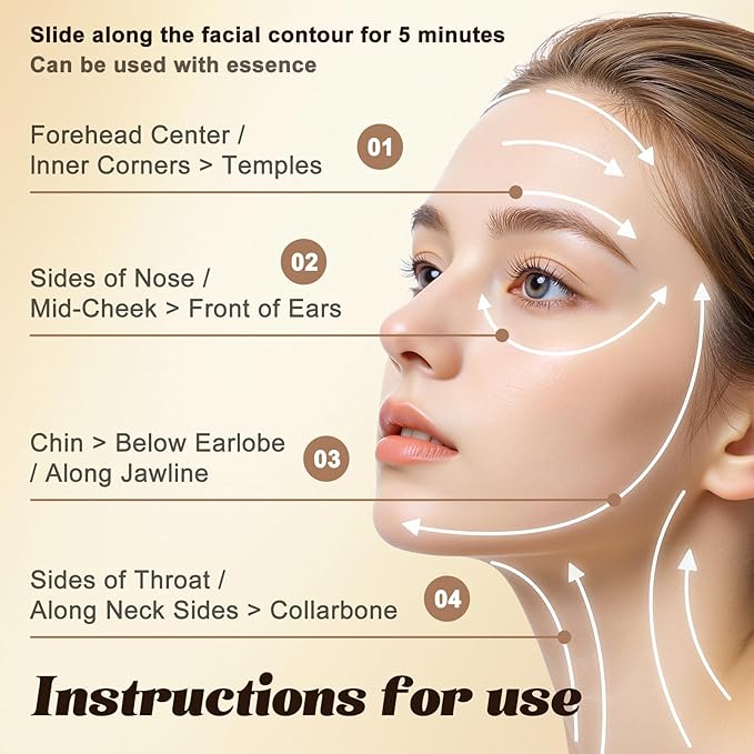 Lymphatic Contour Face Brush，New Upgrades Lymphatic Drainage Face Brush - Ergonomic Facial Massager for Contouring, Anti-Puffiness & Skin Tightening, Gentle for All Skin Types