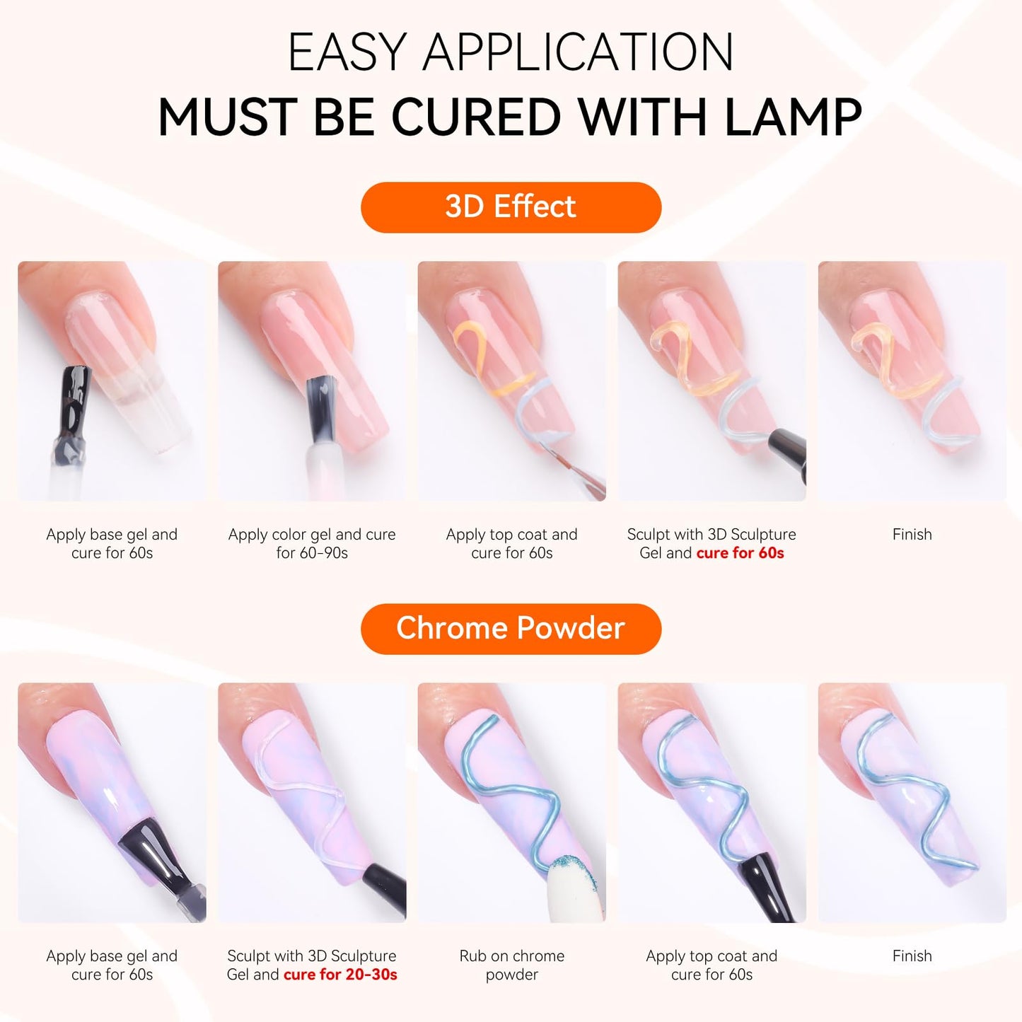 Makartt 3D Gel Nail Art: 2 Pcs 15g Nail Sculpting DIY No Wipe 3D Molding Gel for Nails Decoration, Manicure Sculpture Nails