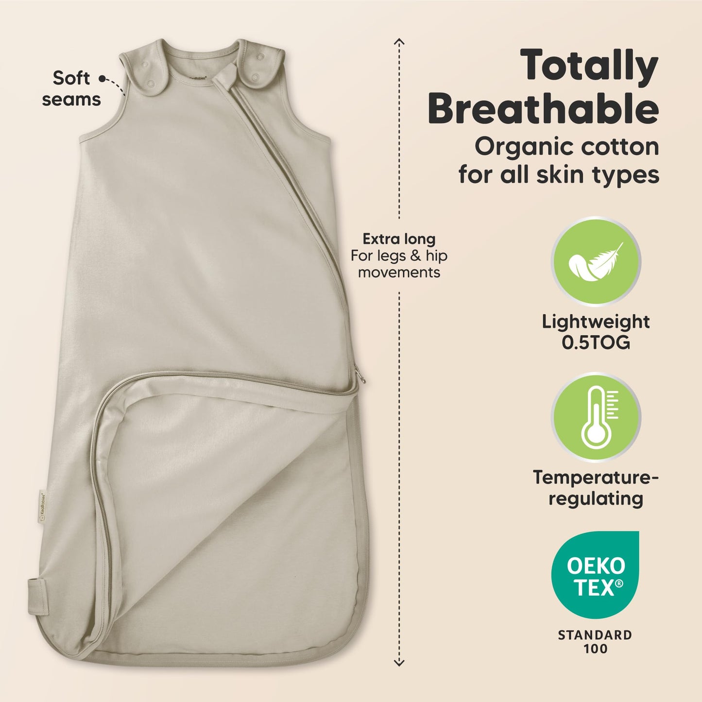 2-Pack Organic Baby Sleep Sacks, 100% Cotton - Soft & Breathable 0.5TOG Baby Wearable Blanket, Toddler Sleeping Sack 0-6 months, Easy to Wear Transitional Swaddles for Newborns, Infants (Nordic, S)
