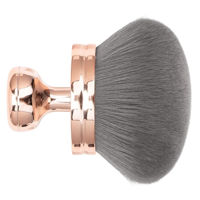 Blend & Blur Extra Large Body Makeup Brush for Self Tanner,Leg Makeup & Bronzer Self Tan Applicator, 3.2inch Wide Round Head Kabuki Brush For Application with Drawstring Bag (Rose Gold + Grey)