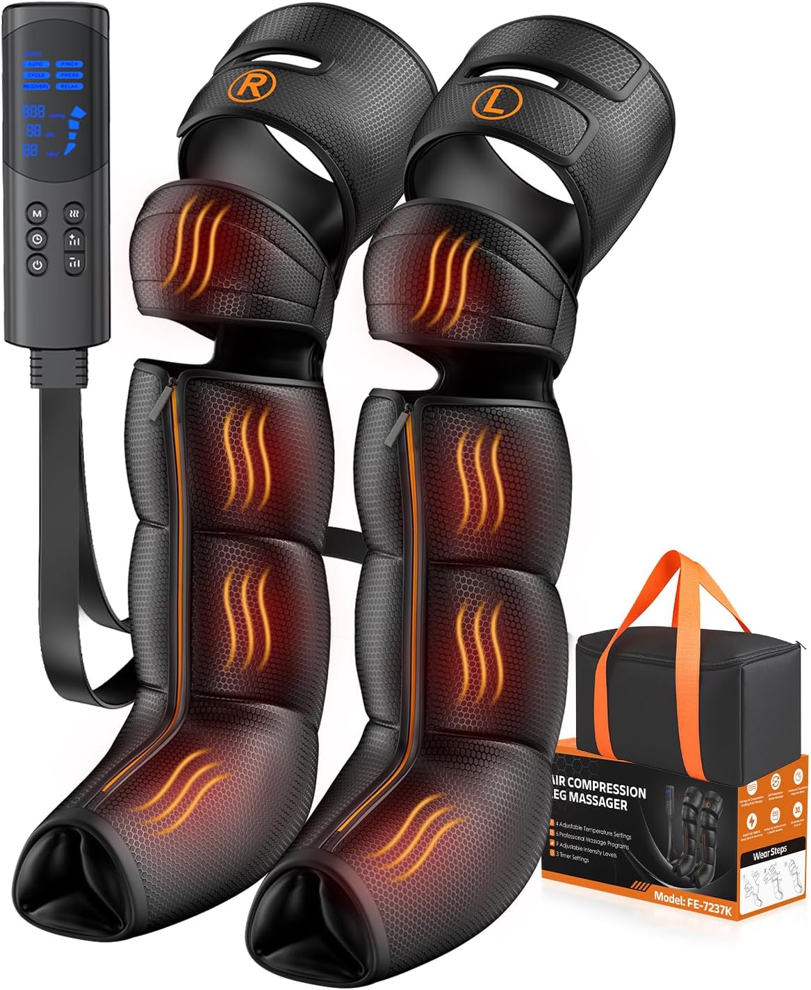 Leg Compression Massager for Circulation and Pain Relief, Professional Compression Boots with 6 Modes, 9 Intensity, 4 Heat, Full Leg Massager Father Day Gifts for Mom Dad