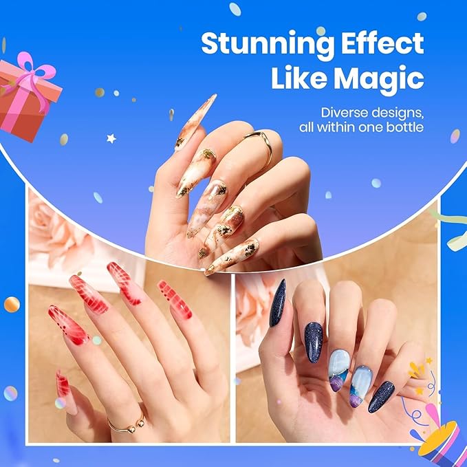 Beetles Blooming Gel 15ml Clear Uv Led Blossom Nails Gel Polish for Spreading Effect Marble Natural Stone Watercolor Floral Print Soak off Diy Nail Art Design Manicure Gift for Women