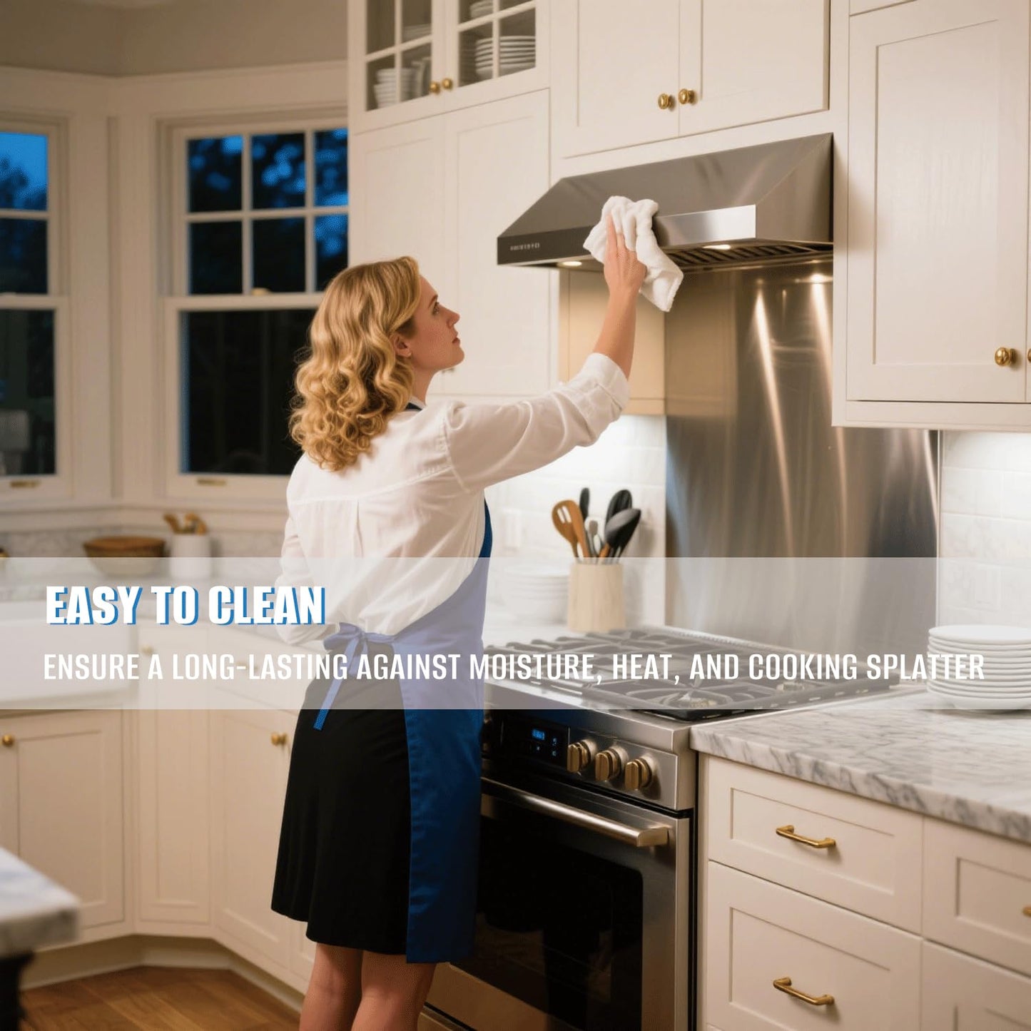 32" By 36" Stainless Steel Stove Backsplash, Reversible Ultra Flat Splatter Guard Range Hood Backsplash, Easy Clean Wall Shield Metal Panel, Anti-fingerprint, 0.04 Inch