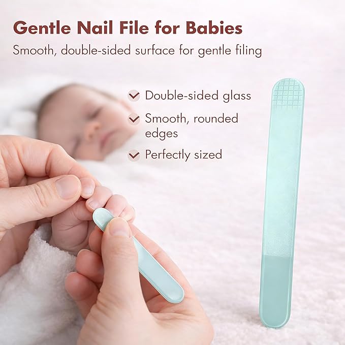 Baby Nail Kit, 4-in-1 Baby Nail Care Set with Cute Case, Baby Nail Clipper, Scissor, Nail File & Tweezer, Baby Manicure Kit and Pedicure kit for Newborn, Infant, Toddler, Kids-Owl Blue