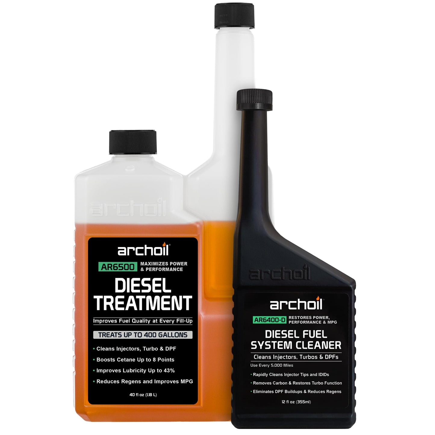 Archoil Diesel Fuel System Kit - AR6400-D (12 oz) + AR6500 (40 oz) - Complete Restoration For All Diesel Engines, Injector Cleaner, Lubricity Improver, DPF & Turbo Deposit Control, Cetane Booster