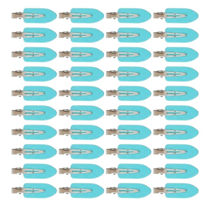 Creaseless Hair Clips for Women Styling 40Pcs Getting Ready No Crease Hair Clips for Bangs Setting No Bend Dent Makeup Clip Application Skincare Clip (Turquoise)