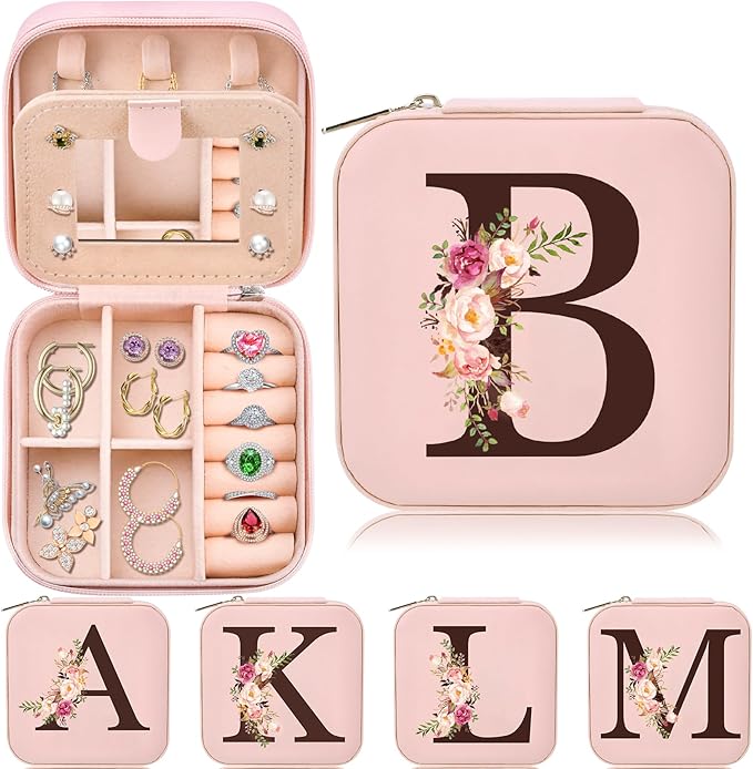 Christmas Gifts for Teen Girls, Travel Jewelry Case Box Organizer Personalized Gifts for Mom Wife Women, Necklace Earrings Box Gift for Teen Girls