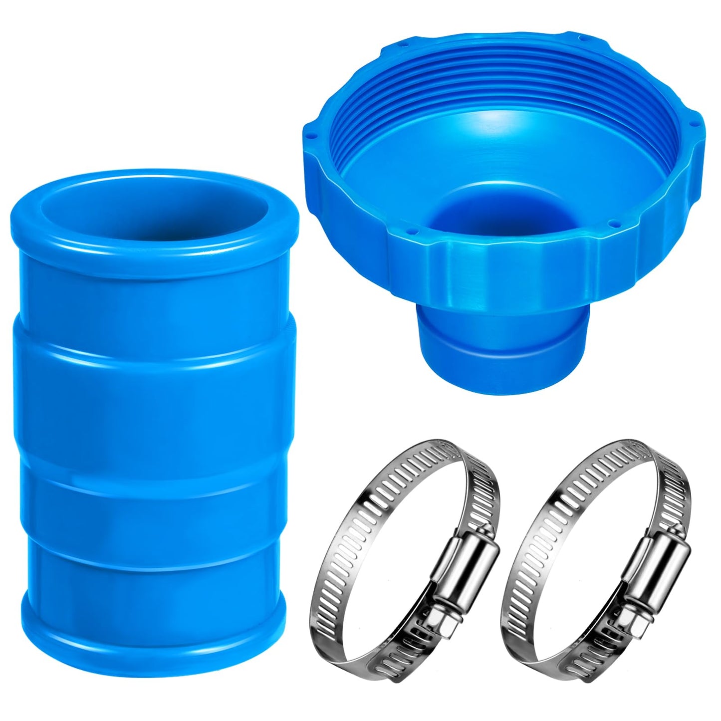 2 Set Pool Vacuum Hose Adapter Kit Compatible with Intex Adapter B,Pool Skimmer Hose Connector Replacement Hoses Adapter with Clamp for Above Ground Swimming Pool Vacuum Surface Skimmer Small Strainer