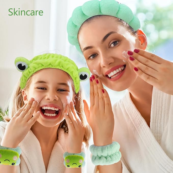 Chanaco Face Wash Headband & Wrist Bands for Washing Face - Funny Gifts for Women & Cute Hair Accessories for Girls