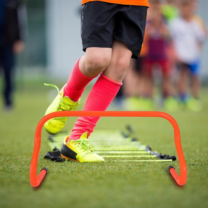Wettarn 12 Pcs 9" Speed Training Agility Hurdles for Athletes Reliable Training Hurdle Plyometric All Purpose Practice Equipment for Soccer Basketball Football(Orange)