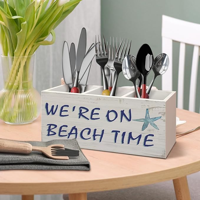 Beach Gifts Pen Holder for Home Office Desk, Coastal Office Decor, Beach Lover Gifts Makeup Brush Toothbrush Holder Organizer for Bathroom Desk Accessories