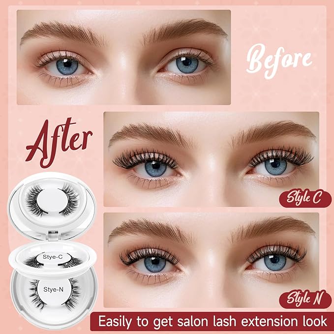 Higu clace Magnetic-Eyelashes with Applicator 2 Pairs Magnetic-Lashes Natural Look Wispy Magnet Lashes Easy to Wear and RemoveÃ¯Â¼ÂDJCX-C+NÃ¯Â¼Â