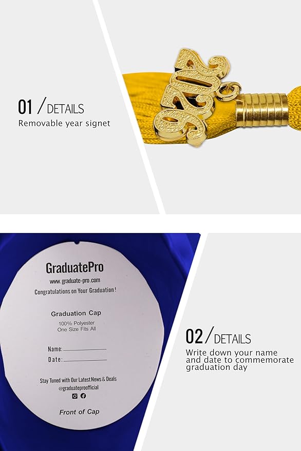 GraduatePro Matte Graduation Cap with 2026 Tassel for Adults High School and Bachelor Master 12 Colors