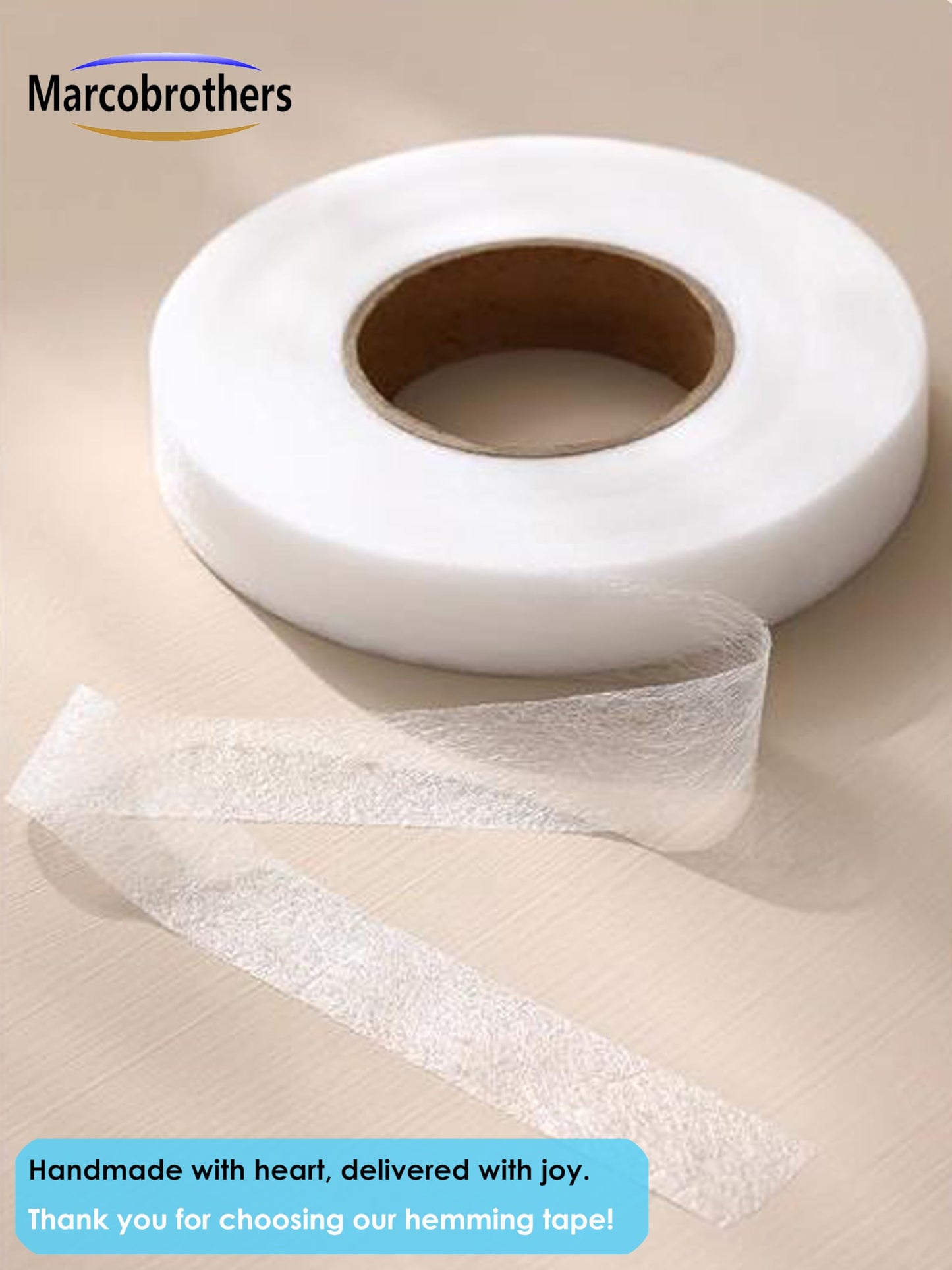 Marcobrothers Hemming Tape - 3/4 INCH x 32 Yards - Extra Strong - Iron-On Hem Tape Adhesive - 60GSM Hemming Tape for Pants, Iron Hem Tape No Sew, Washable Hem Adhesive Tape (Black, 32 Yard X 2 Roll)