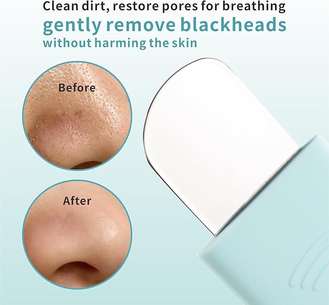 Silicone Face Scrubber, Facial Cleansing Brush Silicone Face Wash Brush,Gentle Exfoliator Pad & Massager, for Men Women Cleansing and Exfoliating (Blue)