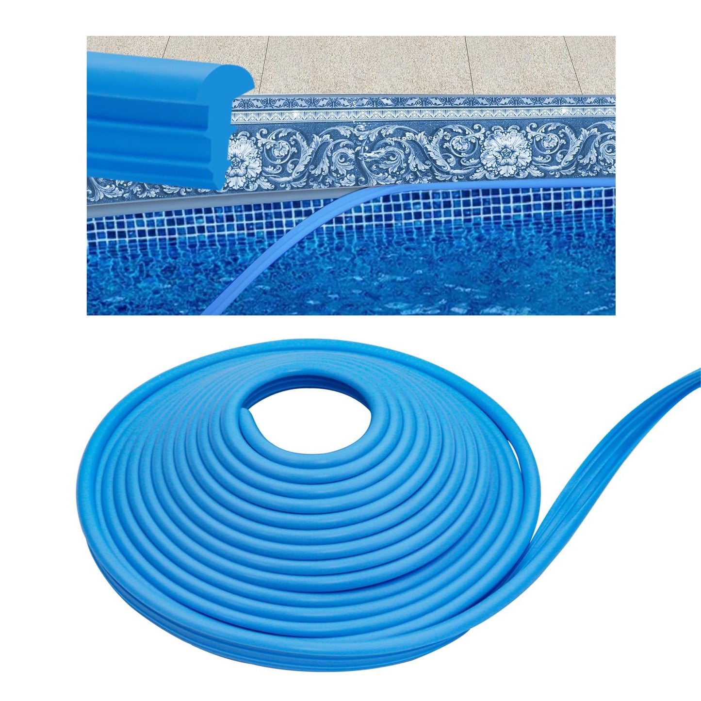 Roll Pool Bead Lock,Pool Liner Lock for Above-Ground & In-Ground Swimming Pool Beaded Liners Lock 120'ft,Blue
