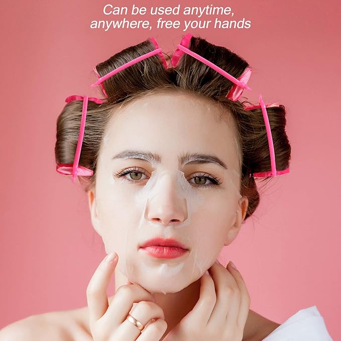 40 Pieces Sponge Hair Rollers Satin Rollers Silk Foam Rollers Women Hair Curlers with Duck Teeth Clips for Hairdressing Styling(Multi-size,Rose Red)