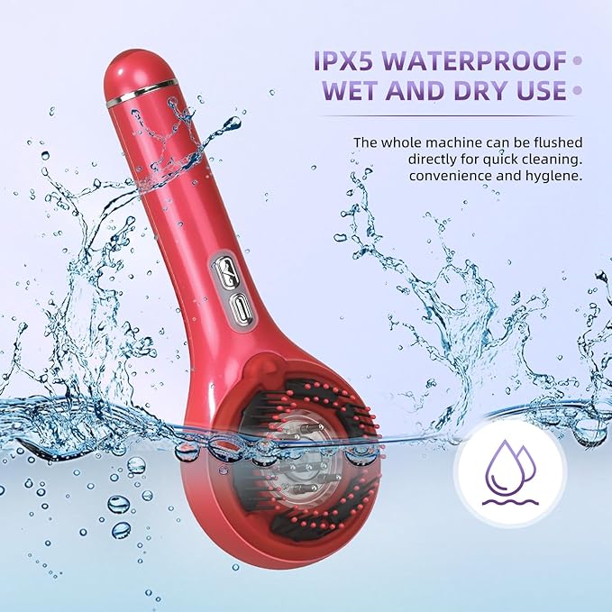 Hair Growth Brush Stimulator, Hair Oil Massager Scalp Oil Brush IPX5 Proof Electric Scalp Massager, 3 Massage Modes