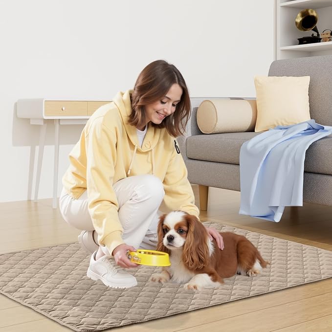 Smiry Waterproof Dog Bed Cover Blanket, Soft Reversible Pet Blanket, Washable Leakproof Cats Dogs Couch Cover for Sofa, Couch, Furniture (30x53 Inch, Taupe/Beige)