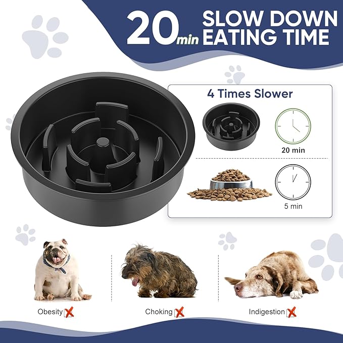 XIAZ Elevated Dog Bowls Large Breed Raised Dogs Bowl Stand Large/Medium Sized Dog Slow Feeder Dogs Bowls Food Water Stands 5 Heights Adjustable 9/11/12/14in Pet Feeder Dish Station