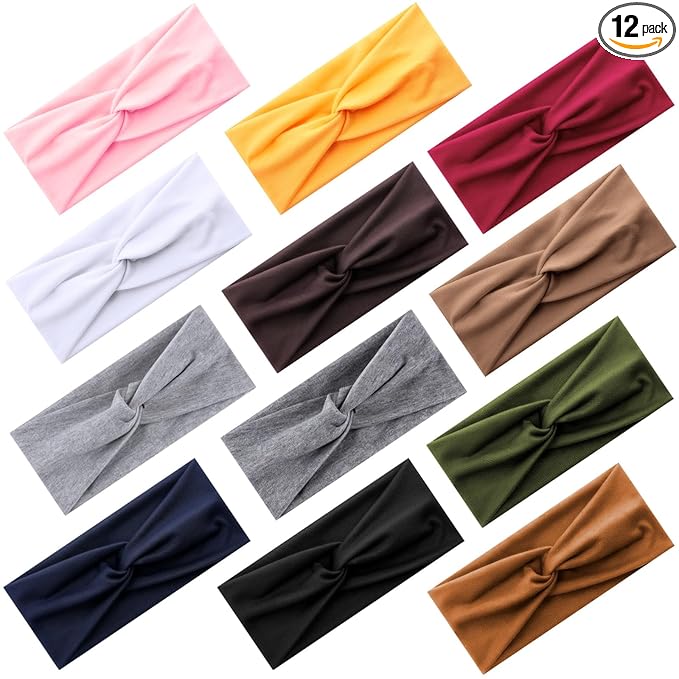 Tyfthui Headbands for Women, Fashionable Sports Hairbands, Elastic Wide Headbands Non Slip Workout Yoga Sport Headbands for Women (Color C)