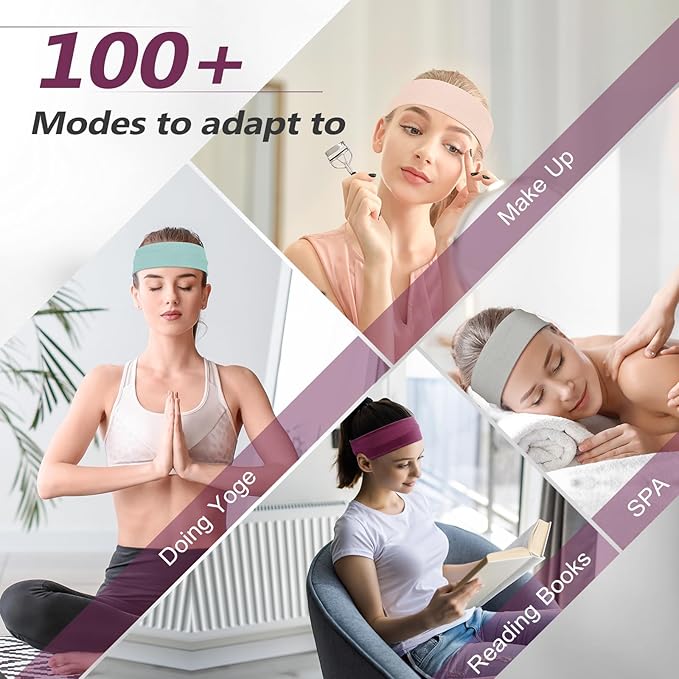 DiyJibb Headbands for Women, Stretchy Non Slip Soft Cotton Cloth Hair Bands for Sports, Workout, Yoga and Running, 7pcs
