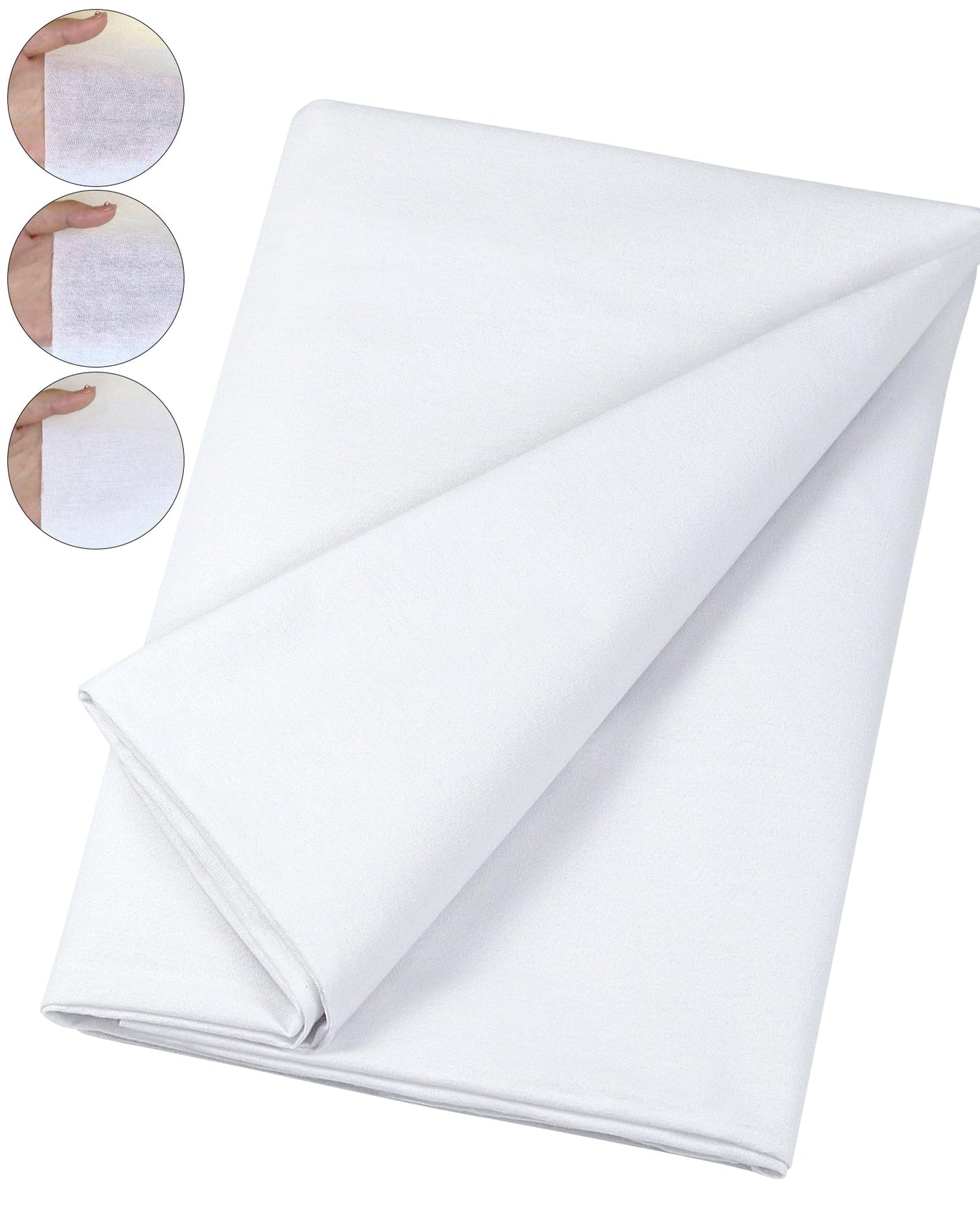 PLANTIONAL Woven Cotton Iron-On Fusible Interfacing: 44 inch X 2 Yards White Heavy Weight 100% Cotton Single-Sided Interfacing for Blouses Dress Shirts Collars DIY Crafts Supplies