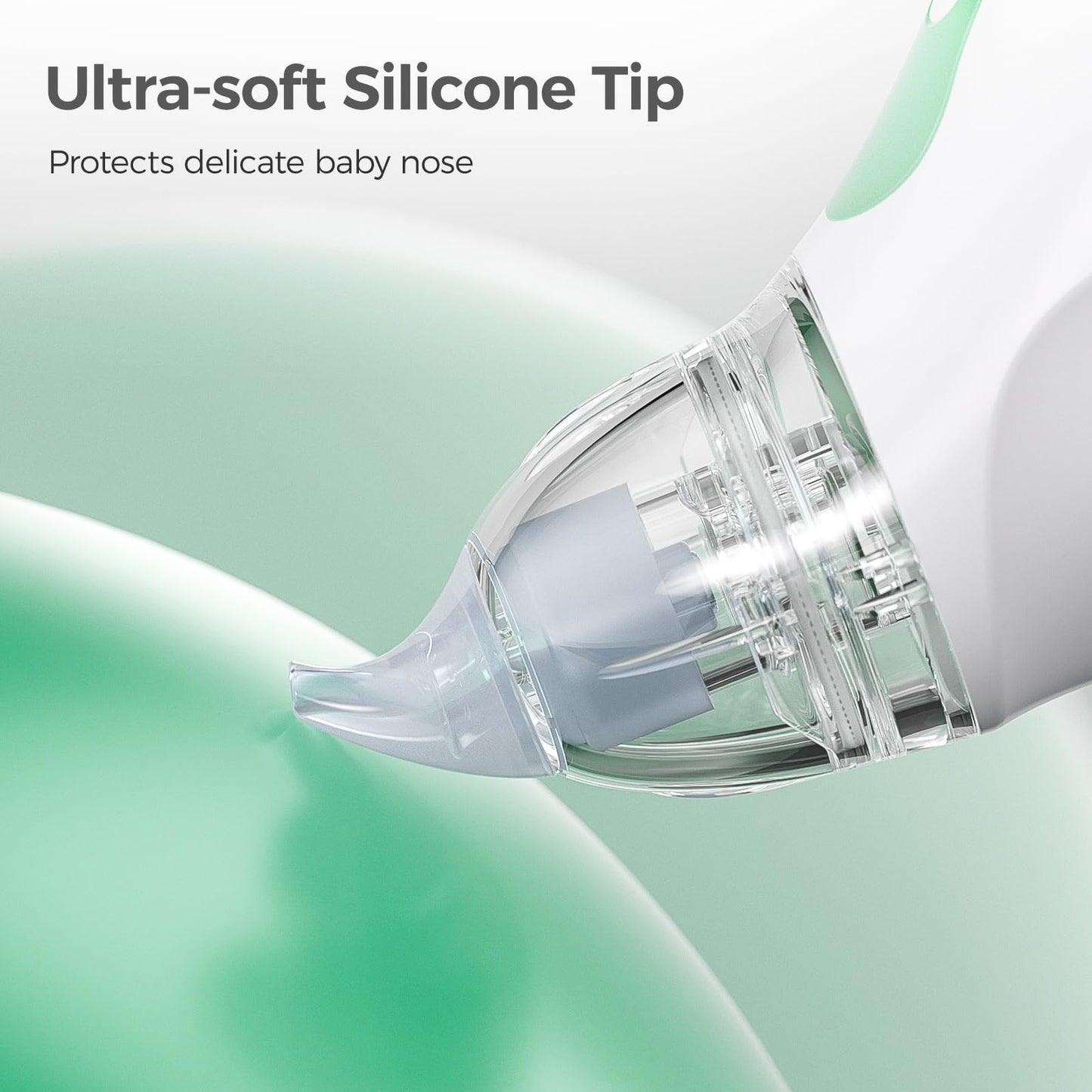 Momcozy Baby Nasal Aspirator, 3 Suction Levels Electric Nasal Aspirator for Baby, Portable Baby Nose Aspirator with Light Soothing and Music