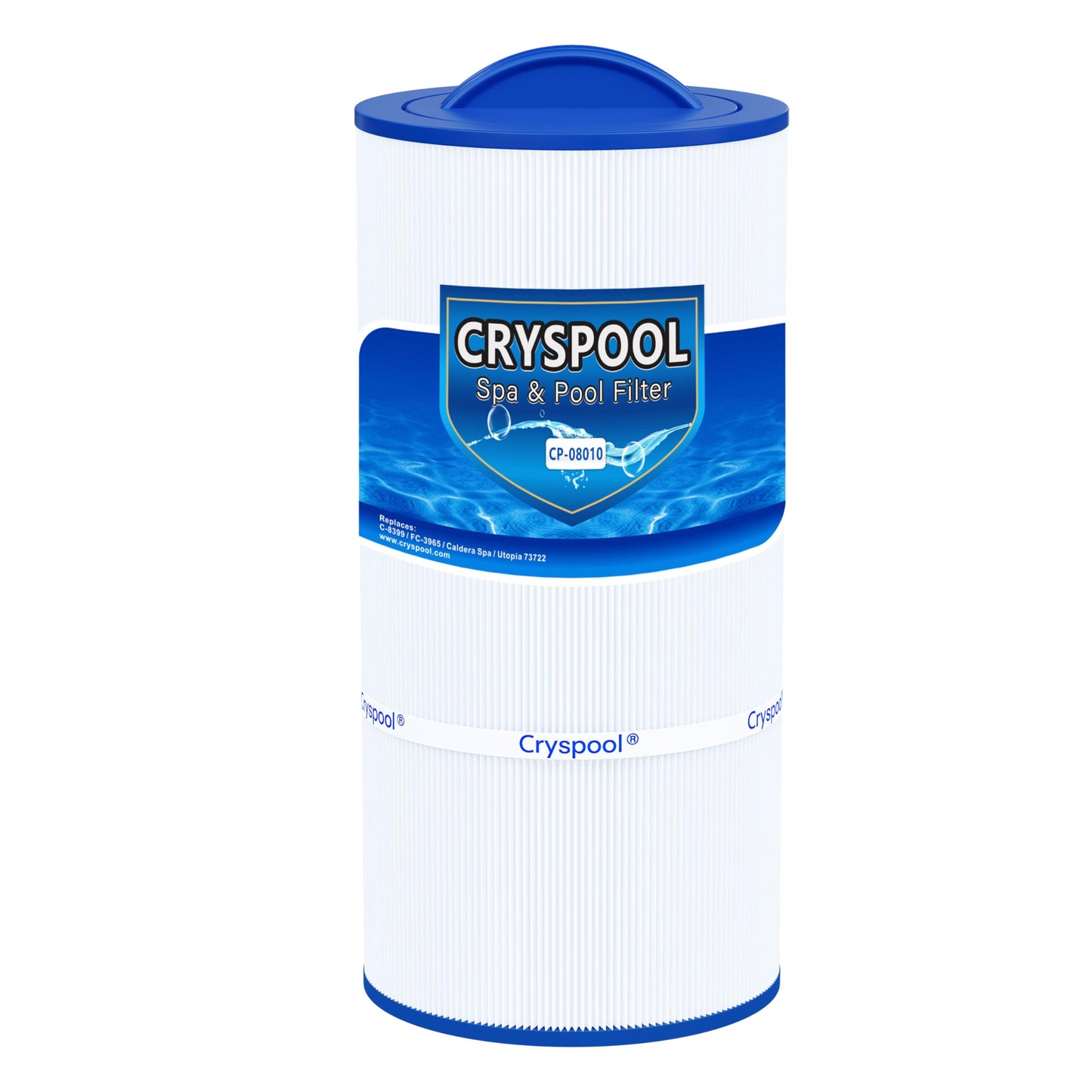 Cryspool® 08010 Filter Compatible with Caldera Utopia 73722,1039607, C-8399, PCD100W, FC-3965, 100 Sq. Ft Spa Filter Cartridge, 1 Pack