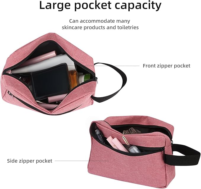 Travel Toiletry bag Toiletry bag for women men Hanging Cosmetic bag Travel accessories for Women Men (Dusky pink)
