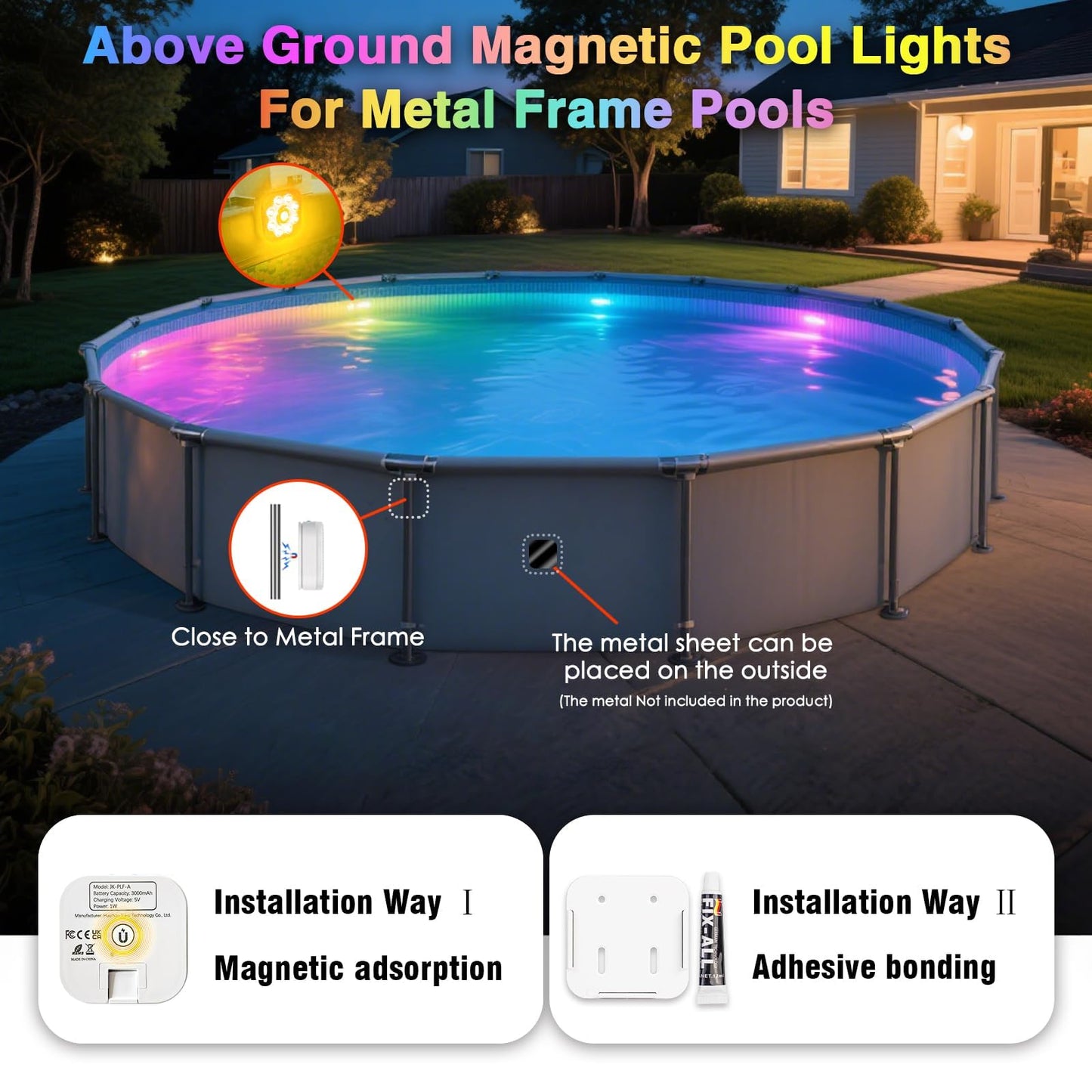 HL Pool Lights,Rechargeable Submersible LED Lights with Remote,Waterproof Magnetic Floating Light,Underwater Battery Spotlight for Above Ground/Inground Swimming Pools,Hot Tubs,Fountains-4 Pack