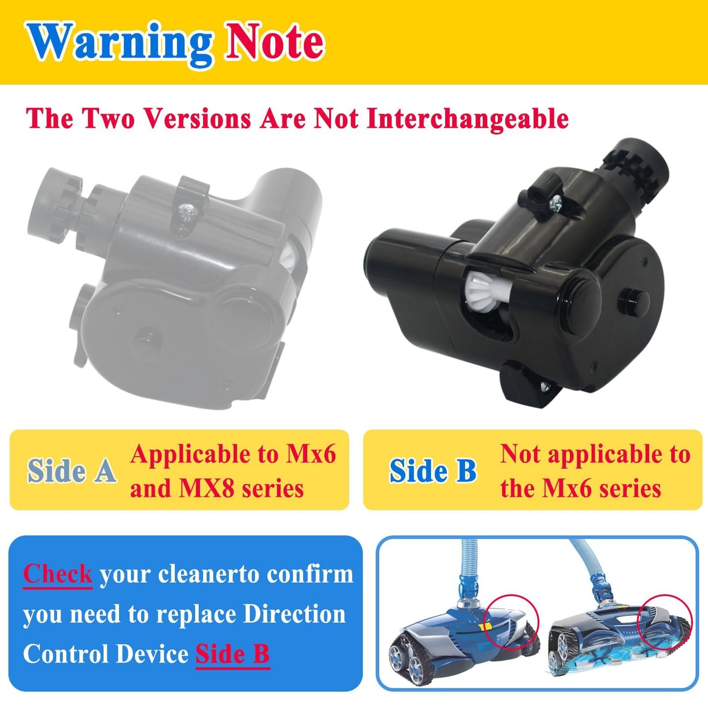 Zeiboat R0524800 Side B Direction Control Device Replacement, for MX8 Series In Ground Automatic Pool Cleaners