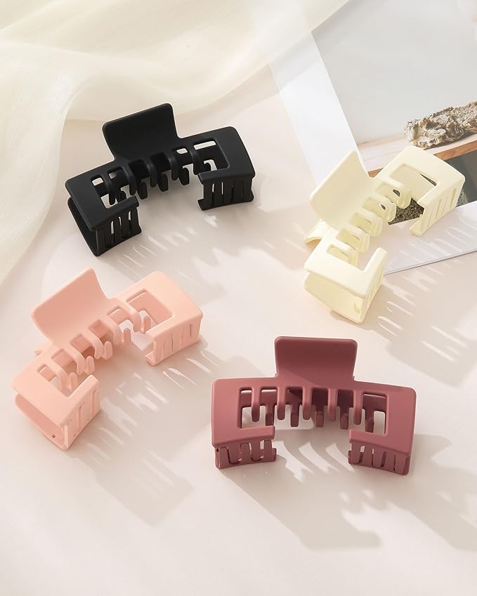 Hat-Friendly Claw Clips for Baseball Caps - 4 Pcs Trucker Hat Hair Clips for Women, Claw Clips for Thick Hair Hat Hairstyles, Gifts Hair Accessories