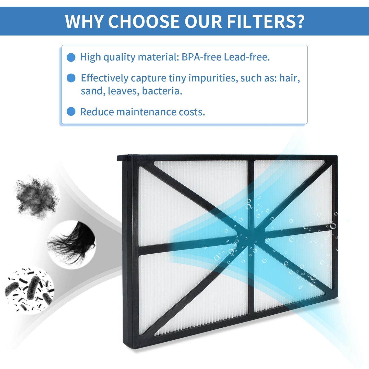 GARINOM Pool Replacement Filter Panels Compatible with Hayward Tiger Shark Pool Vacuum RCX70101 (2)