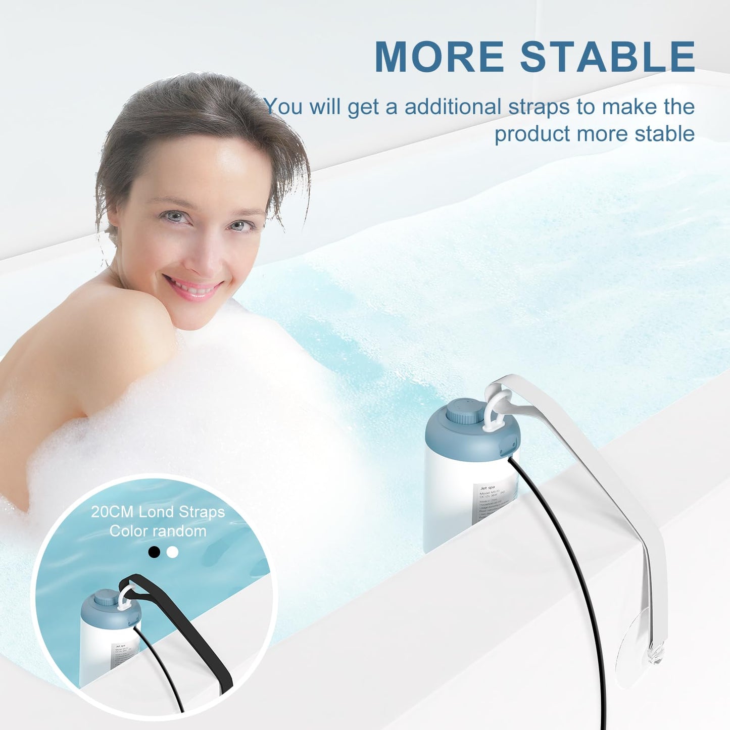 HOAWYEAH Bath Jets for Tub, Two Modes - Bathtub Jet or Bubble Maker, Portable Bath Spa with Dual Jets, Bath Spa Jets Creates Soothing Bubbles and Massage, Bathtub Accessories for Relaxing Daily Use