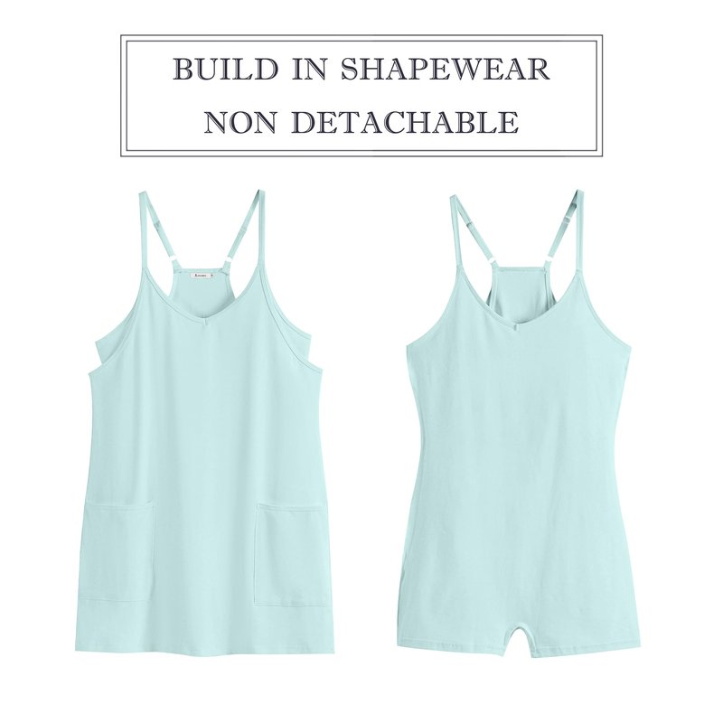 ANRABESS Women Athletic Dress Summer Tennis Workout Active Sports Mini Romper Dress Built in Shorts Travel Vacation Clothes Mint Green Small
