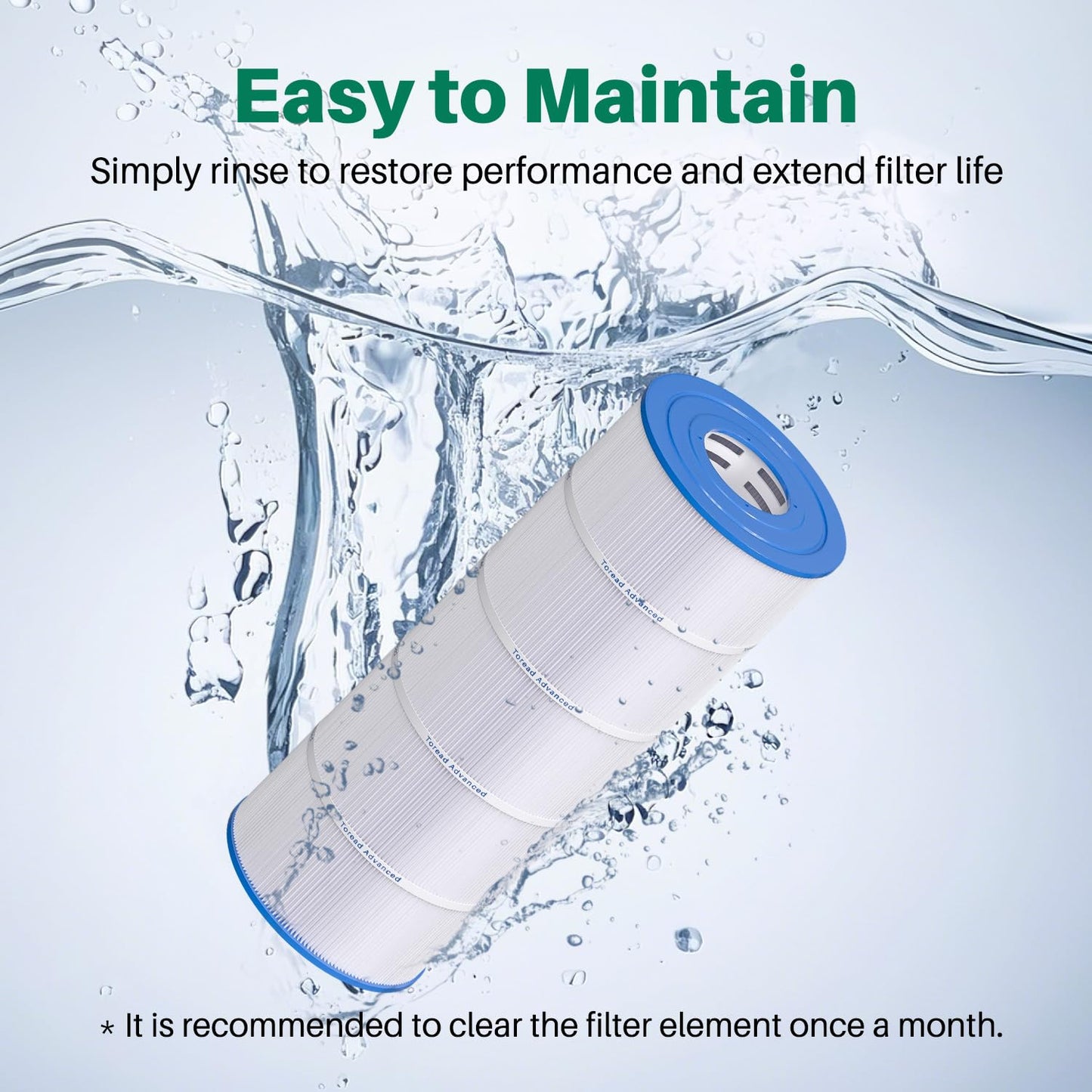TOREAD PA120 Pool Filter Replacement for Ultra-B2, CX1200RE, C1200, Unicel C-8412, Filbur FC-1293, HAY823C, Waterway Clearwater II, Pro Clean 125, 817-0125N, Aladdin 22002, L x OD:23 1/4"x 8 15/16"