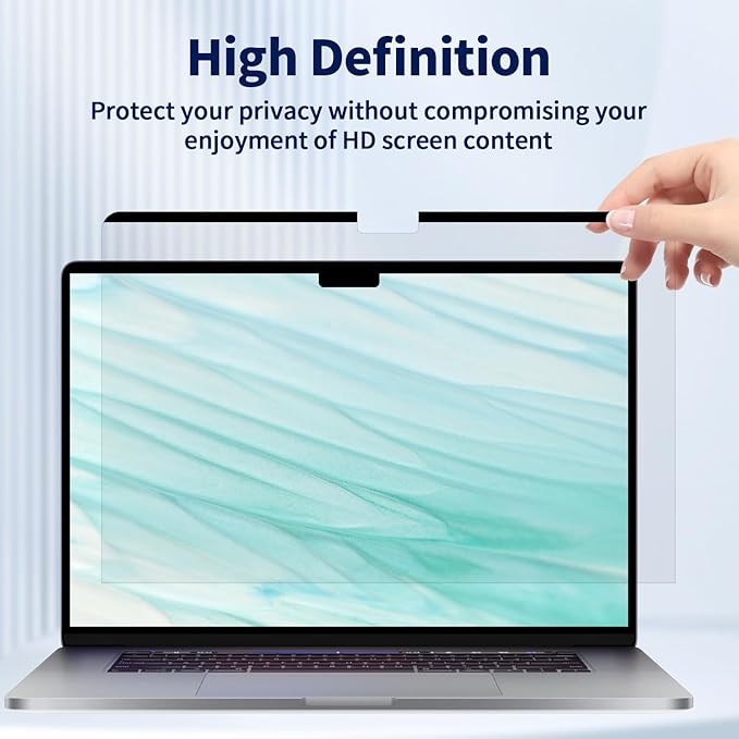 Magnetic Laptop Privacy Screen 14 Inch 16:10, Removable Matte Anti Glare Blue Light Filter - Computer Privacy Shield Not for 14" 16:9 Laptop