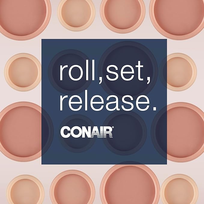 Conair Double Ceramic Hot Rollers for Long,Medium,and All Hair - HairCurler, HairRoller Clips Included - 1/2 inch,3/4 inch,and 1-inch Rollers,(Pack of 4)