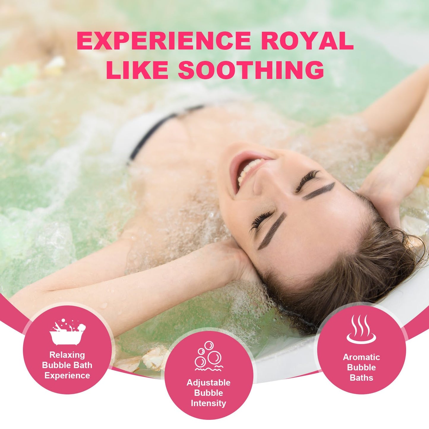 Flgocexs Bubble Bath Mat,Full Body Waterproof Spa Mat for Bathtub, 6-Speed Bubbles, Remote Control & Non-Slip Suction Cups for Home Relaxation
